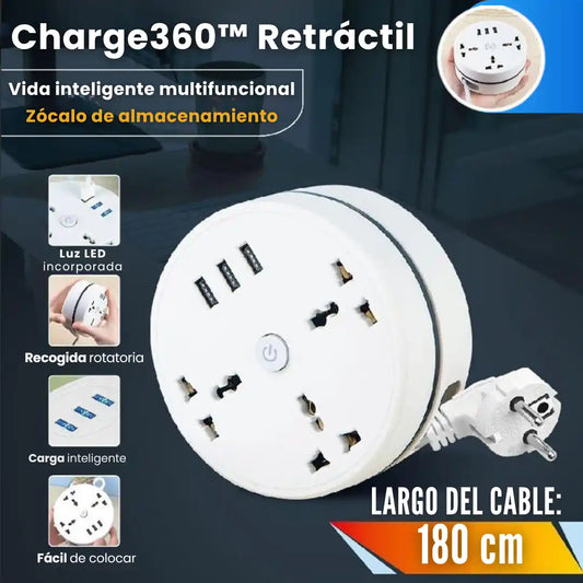 Charge360™ Retráctil | Extensión Multicarga