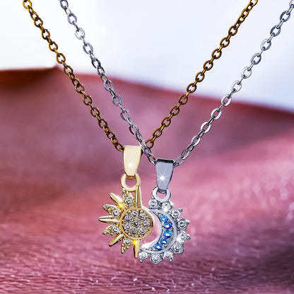 Collar Dúo Sol Y Luna Eclipse+Caja de Regalo